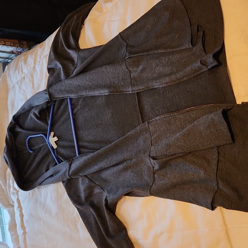 Dark grey zip-up dress jacket